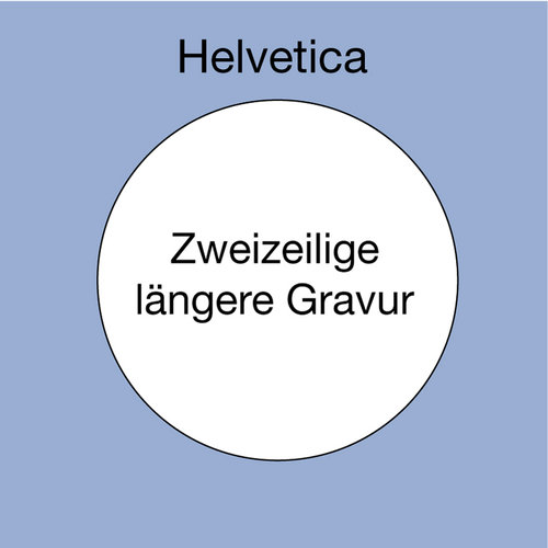 Gravur zweizeilg - Schrift Helvetica